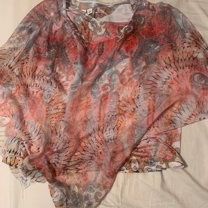 Cato, paisley, handkerchief style blouse